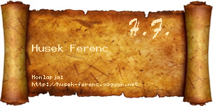 Husek Ferenc névjegykártya